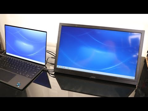 Kenowa 17.3" PC Monitor HD 1600 * 900P Portable Computer Monitor with Type-C/HDMI Port, Built in