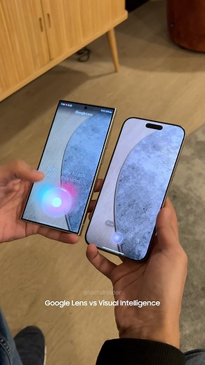 518K views · 2.6K reactions | iPhone vs Android | Google Lens vs Apple Visual Intelligence Animation  #iPhone #Android #Google #Apple | TechDroider | Facebook