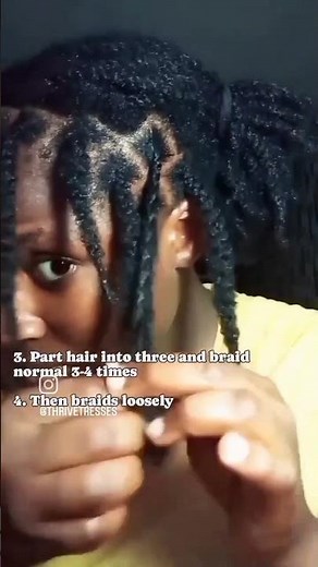 loose braids on natural hair | Protective style for length retention