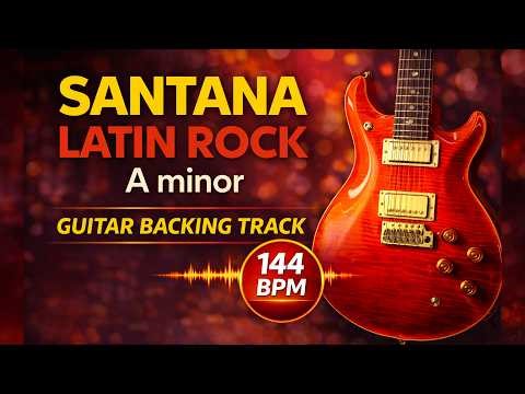 Fast Latin Rock Backing Track in Am Dorian I Santana Style Jam 144 BPM