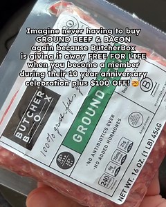 3.3K views | 10th Anniversary Flash SaleGet $100 off plus Bacon and 100% grass-fed Ground Beef FREE for life when you resume your ButcherBox membership today! That's $578* in annual savings. Act fast, sale ends 9/25! | ButcherBox | Facebook