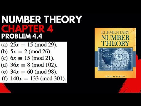 Elementary Number Theory David Burton | Chapter 4 | Problem 4.4 Question 1 COMPLETE