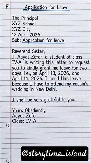 Application For Fever/Application On Sick Leave/Sick Leave Application/2 Days Application