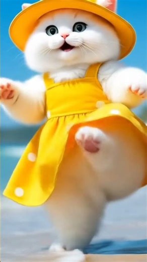 Seaside Cat Dance Vibes 🐱💫 #catdance #cutecat #ytshorts