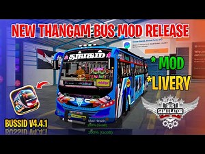 New Thangam Bus Mod Tamil | Bus Simulator Indonesia | Thangam Bus Livery In Bussid #thangam #bus