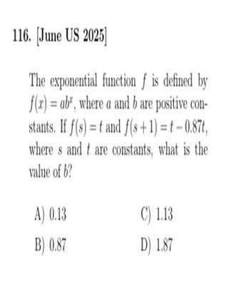Solving Digital SAT Exponential Functions with Desmos