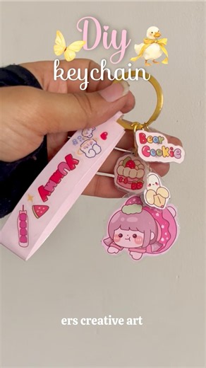 diy cute keychain😍 #diy #viral #craft #handmade #shortvideo #keychain #papercraft #shorts