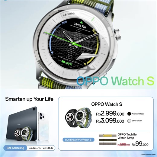 New OPPO Watch S. Ultra-slim stainless steel design with flagship ECG and 60-second wellness check. | OPPO