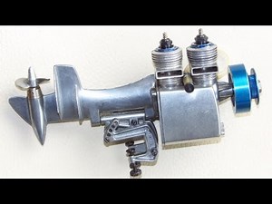 2 cylinder nitro rc outboard, vintage glow engine,toy motor