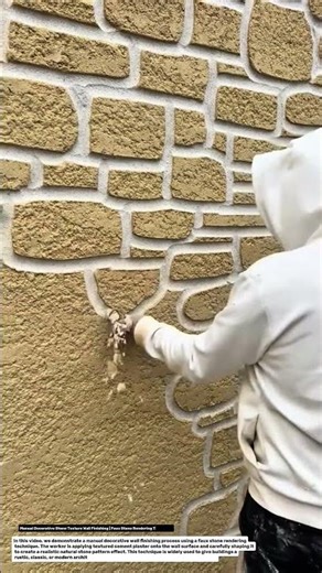 Manual Decorative Stone Texture Wall Finishing | Faux Stone Rendering Technique.