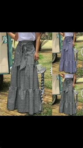 Plaid Long Maxi Skirt – Women's High-Waist Belted Pleated Maxi Skirt