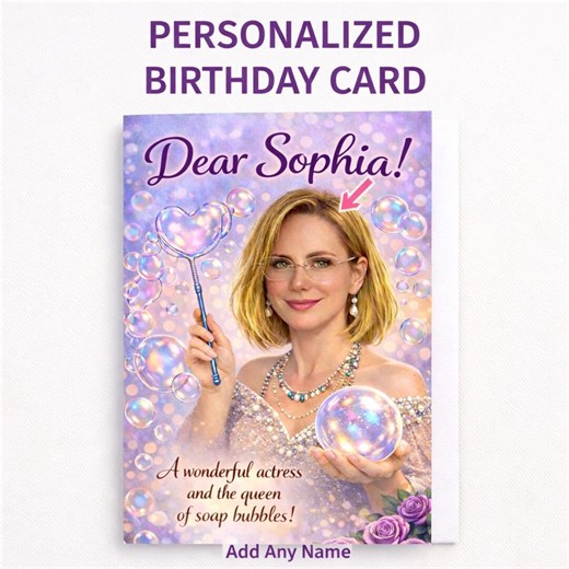 Custom Portrait Birthday Card From Photo Personalized Greeting Card With Name Unique Actress Gift Custom Illustration Card Digital Download - Etsy