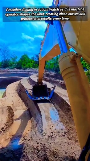 A Professional Excavator Operator Carve Perfect Earth Curves