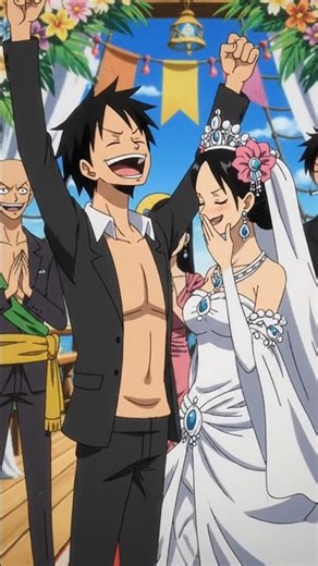 Boa finally got married to Luffy and everyone is enjoying #bubbleanime #ninetails #bocchianime #sabo
