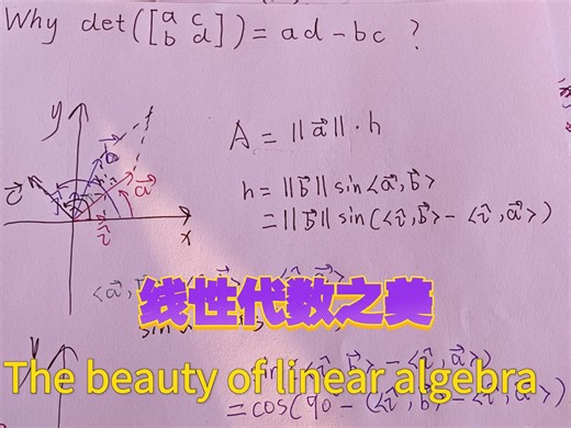 行列式运算背后逻辑:直观又严谨的推导。An intuitive but rigorous proof of 2*2 determinants.(英文)