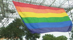 Rochester raises giant Pride flag over MLK Jr. Park Friday