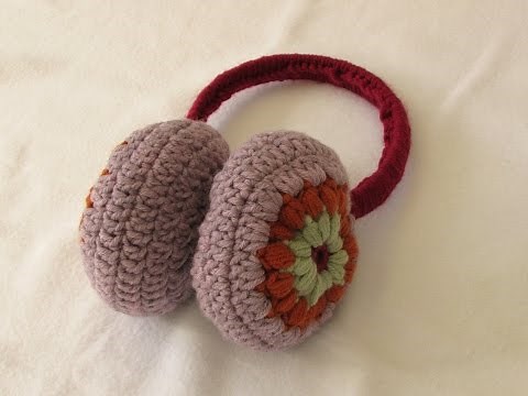 How to crochet EASY puff stitch earmuffs / ear warmers