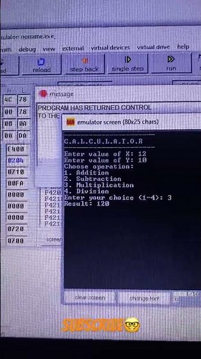 calculator in assembly language#coding #codelife #ccoding #programming #codinglife