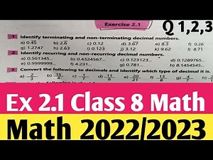 Exercise 2.1 unit 2 Real Numbers class 8 Maths| Ex 2.1 Maths 8 new course 2022| PTB,Kptbb Q 1 to 3