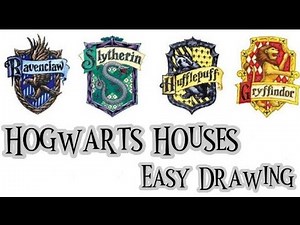 How to draw the Hogwarts Houses |Easy drawing(Gryffindor,Slytherin,Ravenclaw,Hufflepuff)|The fit fun
