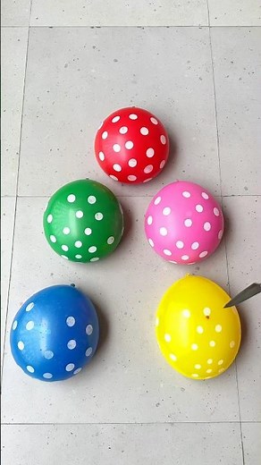 Polka Dot Balloon Popping Challenge 🎈 | Red, Green, Pink, Blue & Yellow Balloons Burst #satisfying