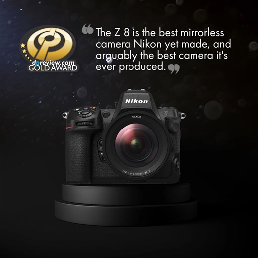 3.3K views · 165 reactions | The Nikon Z 8 has been crowned with a Gold rating from DPReview, scoring an impressive 94%! Unleash your creativity with the perfect blend of technology and innovation. Discover why the Z 8 is a content creator's dream come true now: https://nikn.ly/Z8_DPReview | Nikon | Facebook