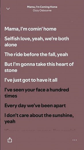Ozzy Osbourne - Mama, I'm Coming Home #hits #lyrics #spotify #music #rock #ozzyosbourne #fyp