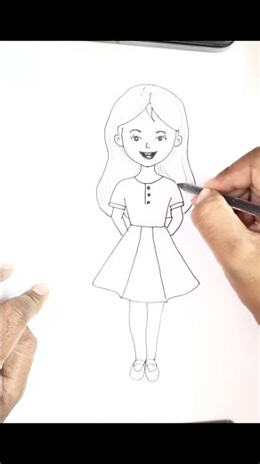 how to draw Cute Girl Step by Step #shorts #youtubeshorts #drawing #art #trending