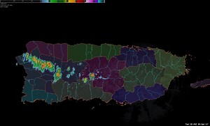 Doppler radar indicate showers development over western PR. Radar Doppler detecta desarrollo de aguaceros en el oeste de PR. #prwx | US National Weather Service San Juan Puerto Rico