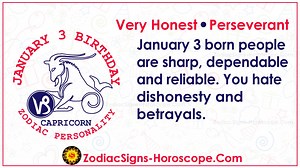 Zodia 3 ianuarie este Capricorn - Horoscop complet și personalitate de naștere