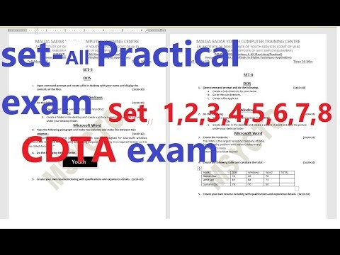CDTA PRACTICAL EXAM , PRACTICAL EXAM CDTA , ALL set, set 1 to set 8