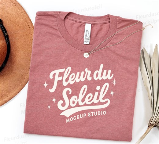 Bella Canvas 3001 Heather Mauve Mockup | Folded T-shirt Flat Lay | Neutral Boho Minimalist | POD Product Photo | Realistic Digital Download - Etsy Australia