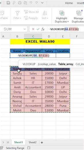 Data Validation & VLOOKUP #exceltips #datavalidation #vlookup #excelformula #youtubeshorts #shorts