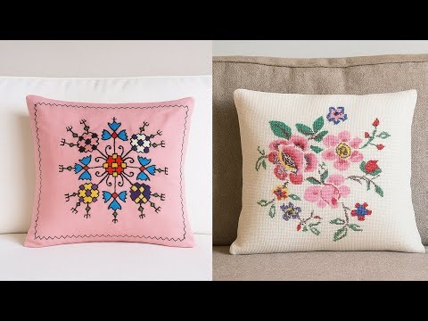 Beautiful Embroidery on Cushion 🌸 | Easy Hand Embroidery Design 🧵✨