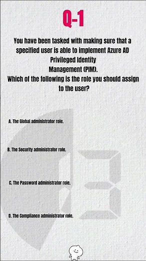 ✅ AZ-500 MCQ: What Role is Needed to Enable Azure AD PIM? | Azure Security Exam Explained