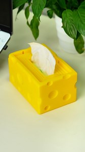 13K views · 142 reactions | Need a tissue? How about from a cheese block? 燎 With its clever sunken design, the top of the box sinks as the tissues run out. Check it out and give your tissues a fun, cheesy home!  Printer: Adventurer 5M Model: https://makerworld.com.cn/zh/models/685653?from=search#profileId-632749 #3dprinting #3dprinter #printwithflashforge #flashforge #cheese #cheeselovers #tissuebox #3dprint #3dprints #3dmodels | Flashforge | Facebook
