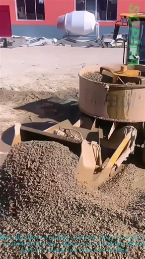 On Site Concrete Mixer: Loading Gravel for Construction Work