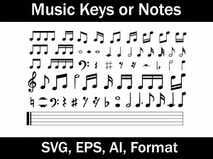 Music Notes Vector Icons: Musical Symbols SVG, EPS, AI (digital Download) - Etsy UK