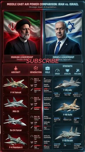 Iran vs Israel: All Fighter Jets Comparison #IranVsIsrael #aviation #fighterjet #airforce2025