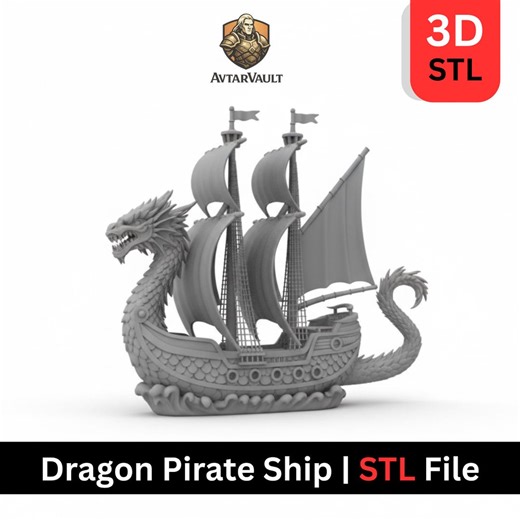 Dragon Pirate Ship STL File – Fantasy 3D Print Model (digital Download) - Etsy
