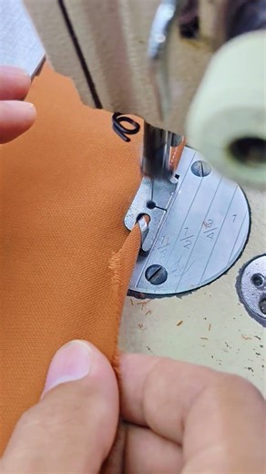 sewing the edge of the fabric using a special foot #sewingtechnique