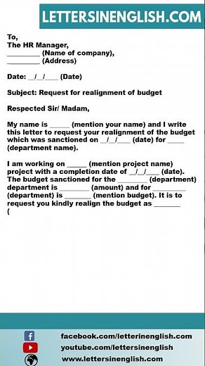Request Letter for Realignment of Budget