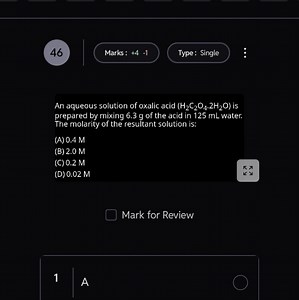 An aqueous solution of oxalic acid (H2C2O4.2H2O) is prepared by... | Filo
