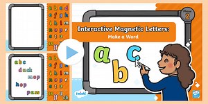 Interactive Magnetic Letters: Phase 2 Phonics Make a Word Activity PowerPoint