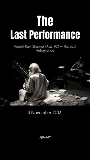 The Last Performance of Pandit Ravi Shankar | Age 92 | 4 November 2012 | Final Divine Sitar Concert