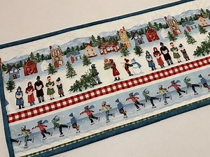 Christmas Village Quilted Table Runner, Reversible Easter Bunny Print (10 1/2" X 38") - Etsy