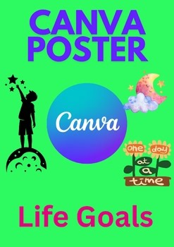 Life Goals Poster in Canva | Digital Goal-Setting Activity 4th-9th Grade
