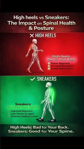 High Heels VS Sneakers | What Happens Inside Your Body #facts #health #food #gym