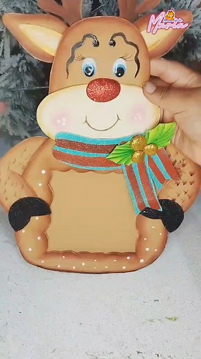 Hermoso portaretratos de reno navideño 🎄🎁☃️ | Manualidades MARIA