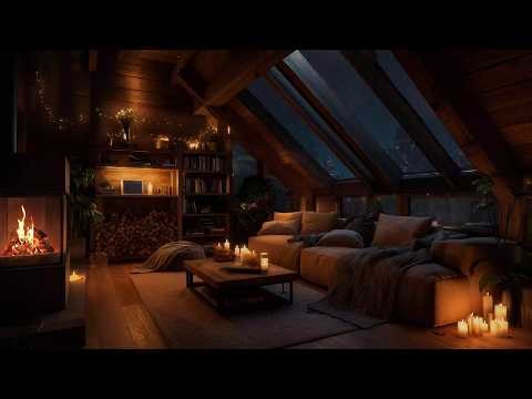 Cozy Rainy Cabin Night 🌧️🔥 Rain & Fireplace Sounds for Deep Sleep Tonight (No Ads)